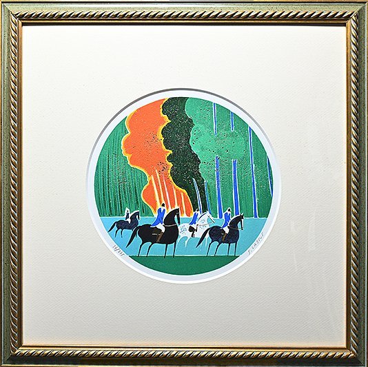 セルジュ・ラスス「ヴァンセンヌの乗馬」リトグラフ 限定25/275 サイン