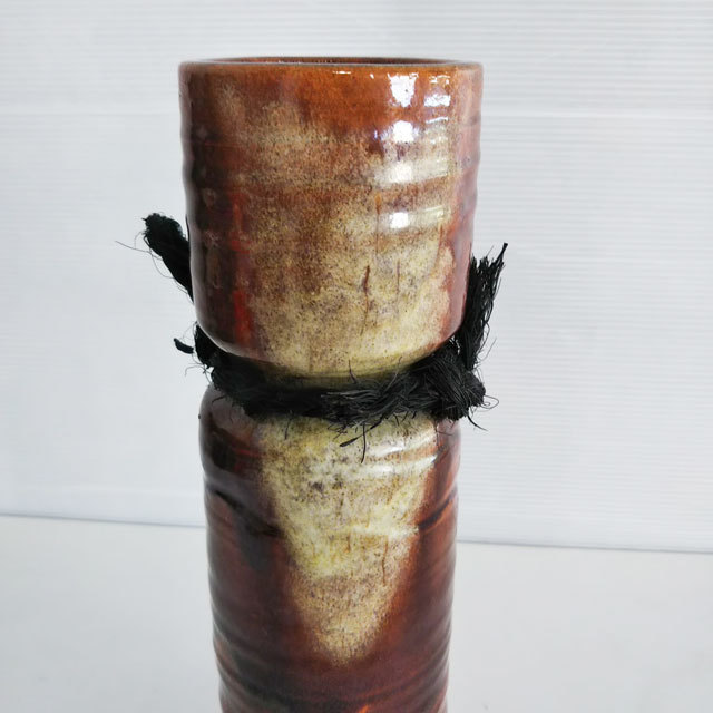 大樋 花瓶 高さ約26cm 陶印 花器 陶器 壺 陶芸 伝統工芸 置物 インテリア_画像3