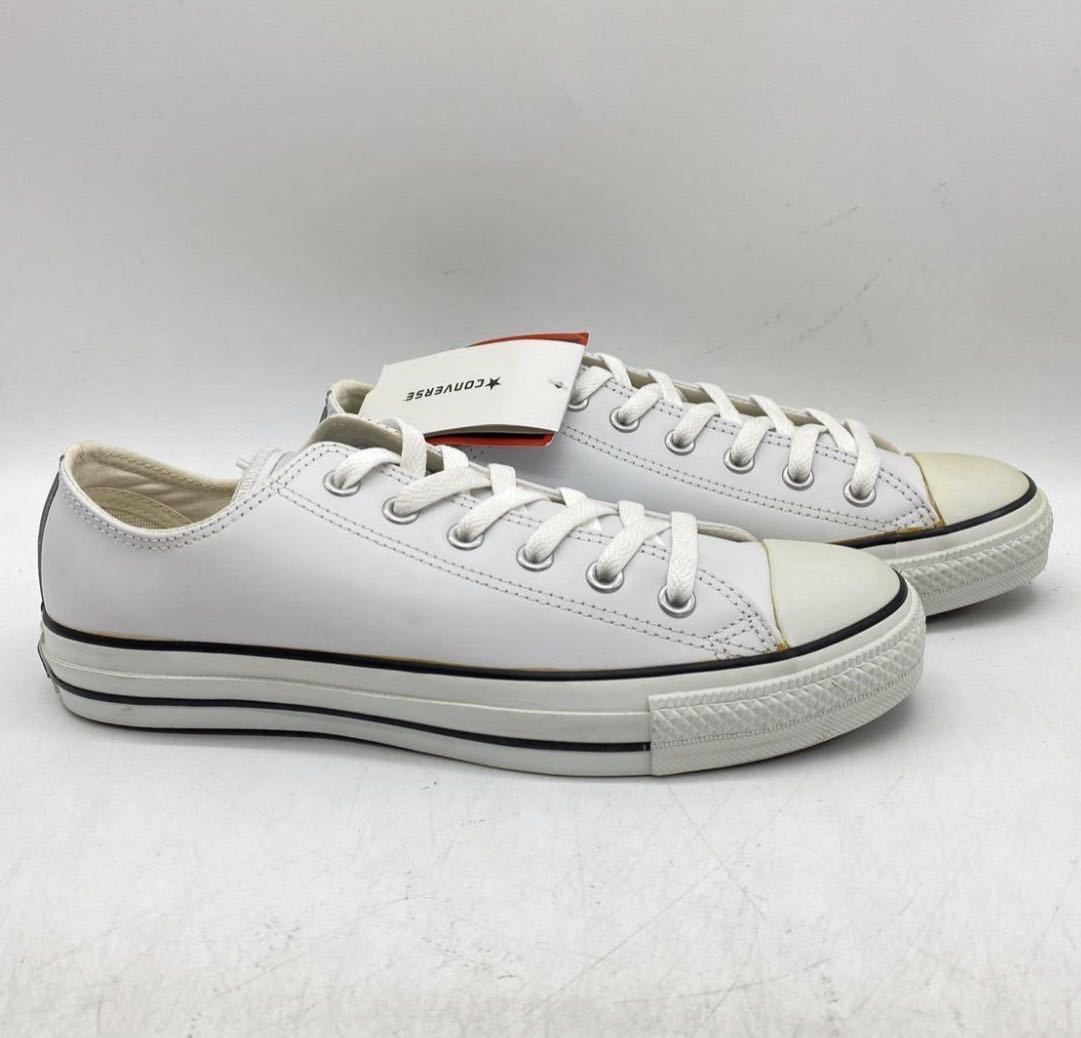 【26.5cm】新品 CONVERSE LEA ALL STAR OX WHITE コンバース レザー オールスター OX ホワイト 箱無し (1B906) 2619_画像5