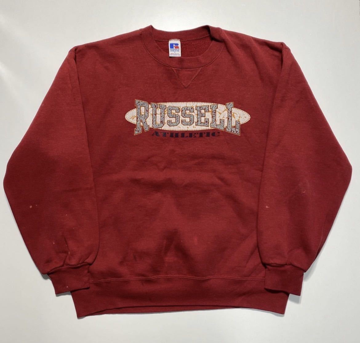 【L】80s 90s RUSSELL ATHLETIC Logo Sweat 80年代 90年代 ラッセルアスレチック ロゴ スウェット レッド USA製 R94