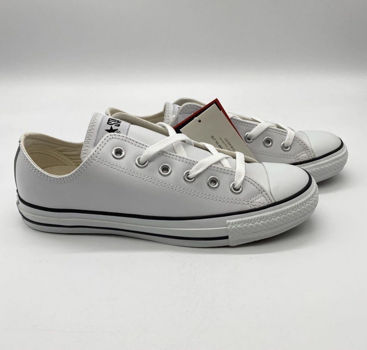 【26cm】新品 CONVERSE LEATHER ALL STAR OX WHITE コンバース レザー オールスター ローカット ホワイト (1B905) 2918_画像4