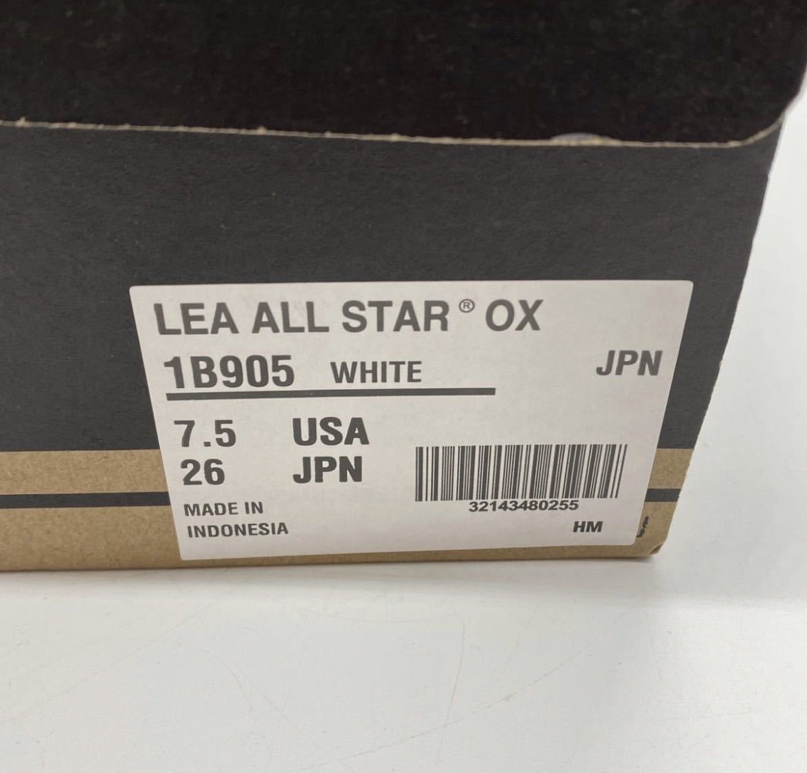 【26cm】新品 CONVERSE LEATHER ALL STAR OX WHITE コンバース レザー オールスター ローカット ホワイト (1B905) 2918_画像8