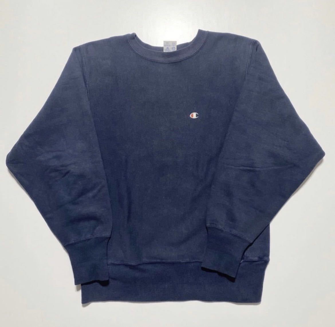 【M】90s Vintage Champion REVERSE WEAVE 90年代 ヴィンテージ チャンピオン リバースウィーブ 目付き クルーネック ネイビー メキシコ製_画像1