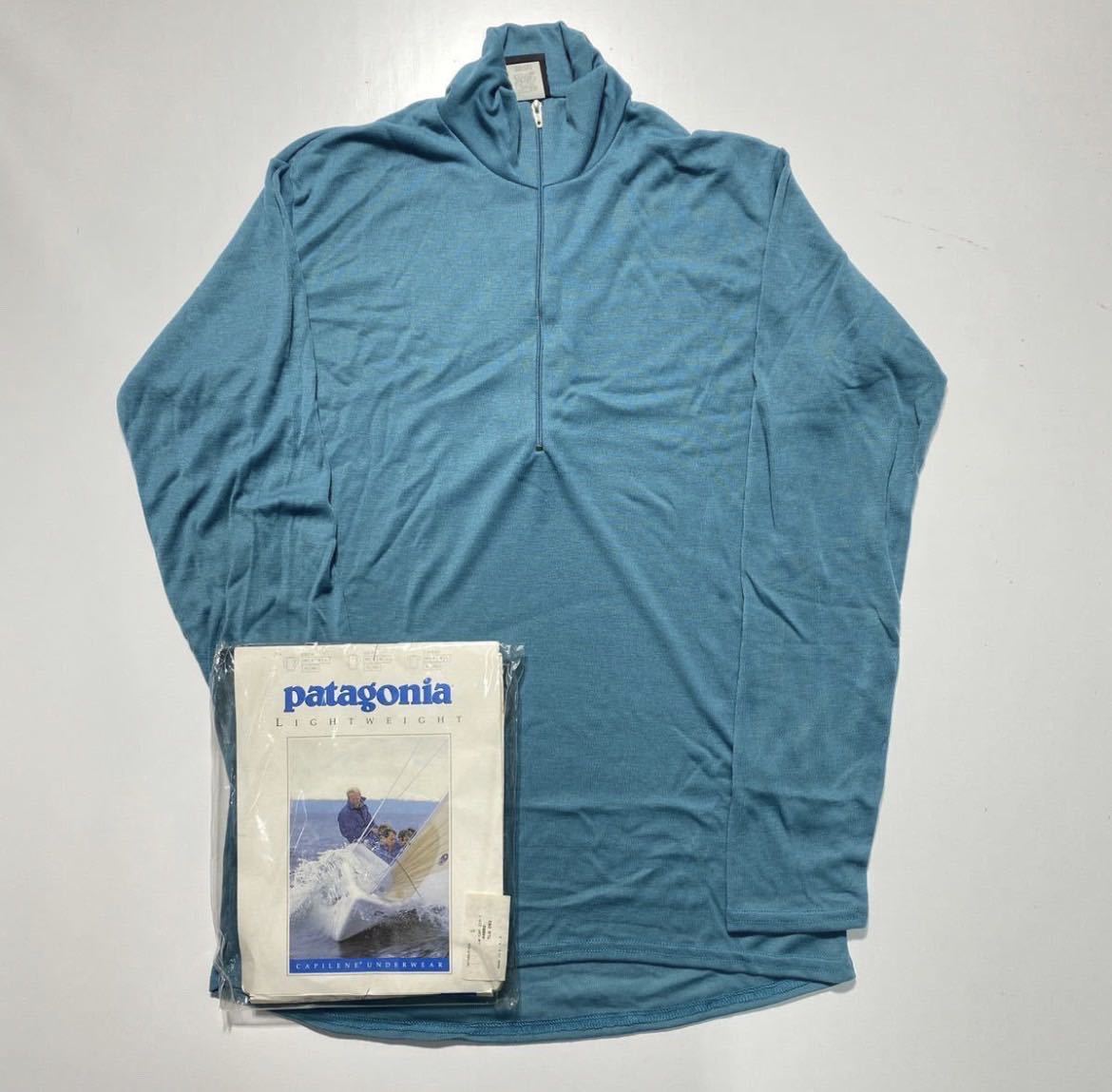 [S] 93S Deadstock Patagonia Легкий вес половина Zip рубашка 93 Patagonia Lightweight Half Zip R877