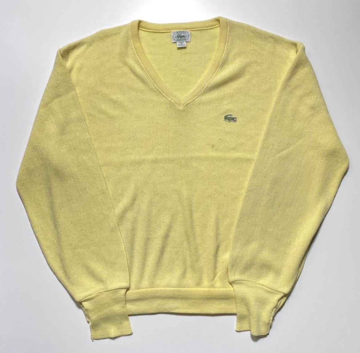 【XL】80s 90s Vintage IZOD LACOSTE V neck Knit Sweater 80年代 90年代 アイゾット ラコステ Vネック ニットセーター USA製 R1804