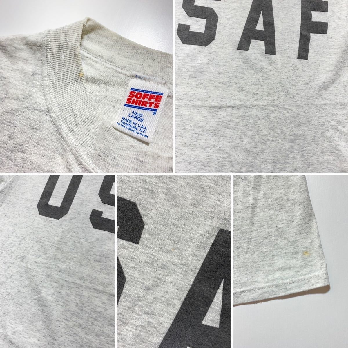 【L】80s 90s U.S.AIR FORCE U.S.A.F Print Tee 80年代 90年代 アメリカ空軍 リフレクタープリント 両面プリント Tシャツ USA製 G1887_画像7