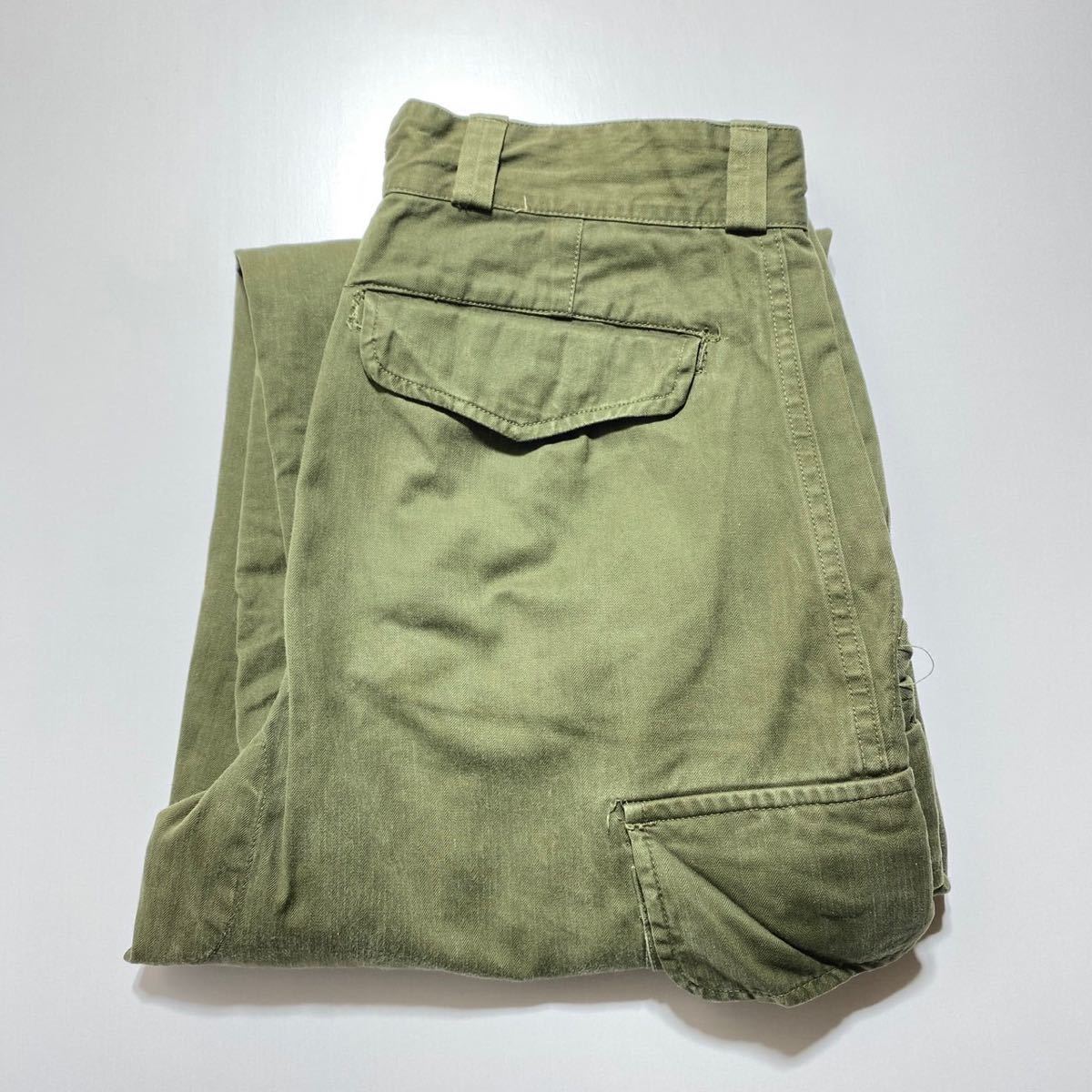 【21】1950s Vintage FRANCE ARMY M-47 Cargo Pants 1950年代 ヴィンテージ フランス軍 M47 カーゴパンツ ミリタリーパンツ G1939_画像1