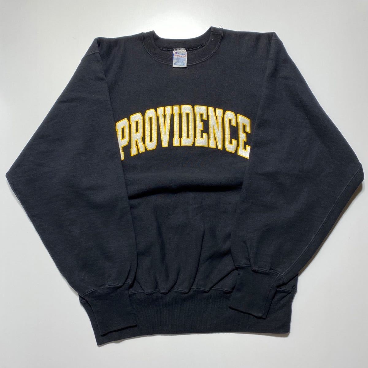 【XL】1990s Champion Reverse Weave 1990年代 チャンピオン リバースウィーブ PROVIDENCE プリント スウェット USA製 ブラック 刺繍G1981