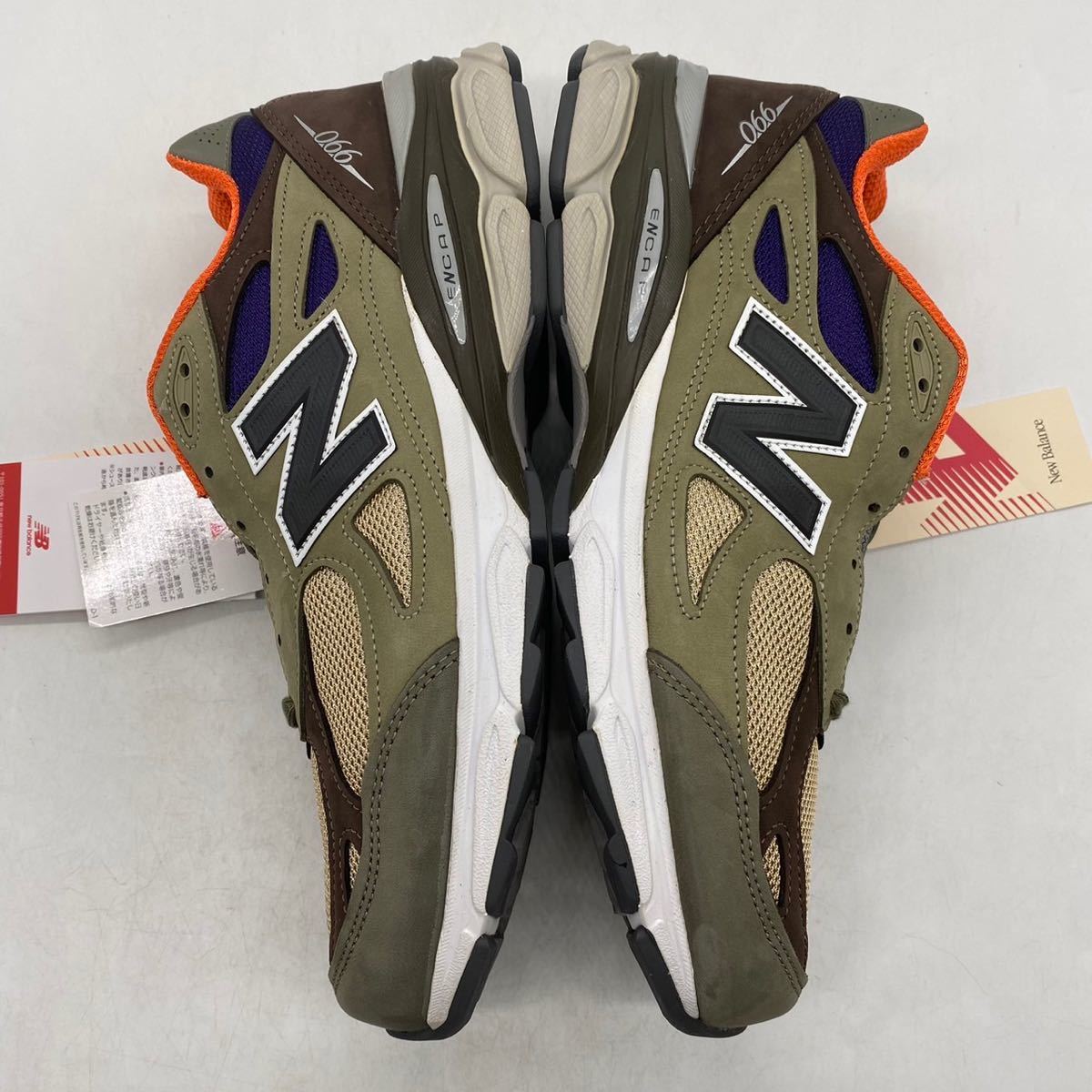 【29cm】新品 NEW BALANCE 990V3 KHAKI ORANGE ニューバランス 990V3 カーキ オレンジ (M990BT3) 4430_画像5