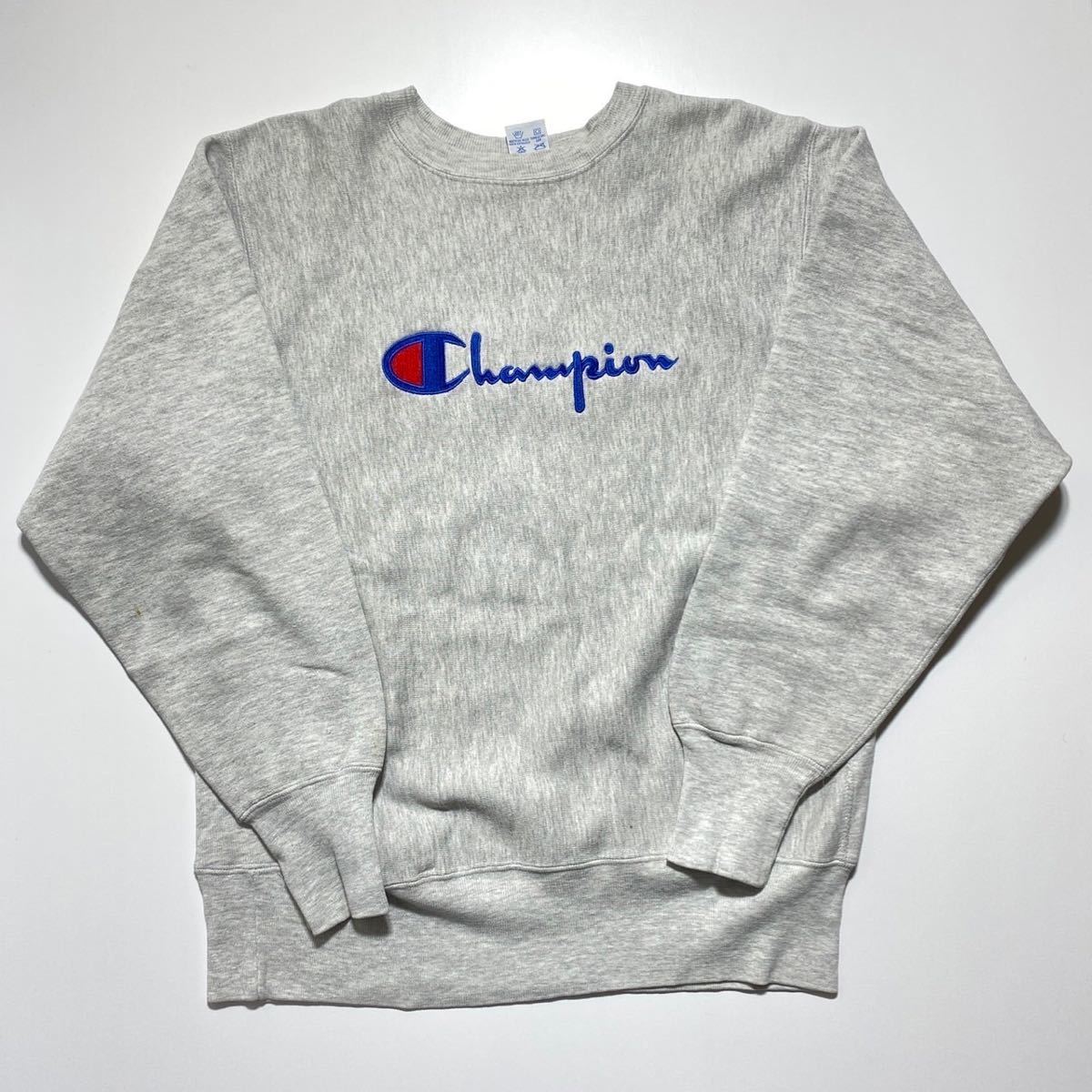【L】1990s Champion Reverse Weave Logo 1990年代 チャンピオン リバースウィーブ ロゴ刺繍 スウェット 刺繍タグ USA製 G2131