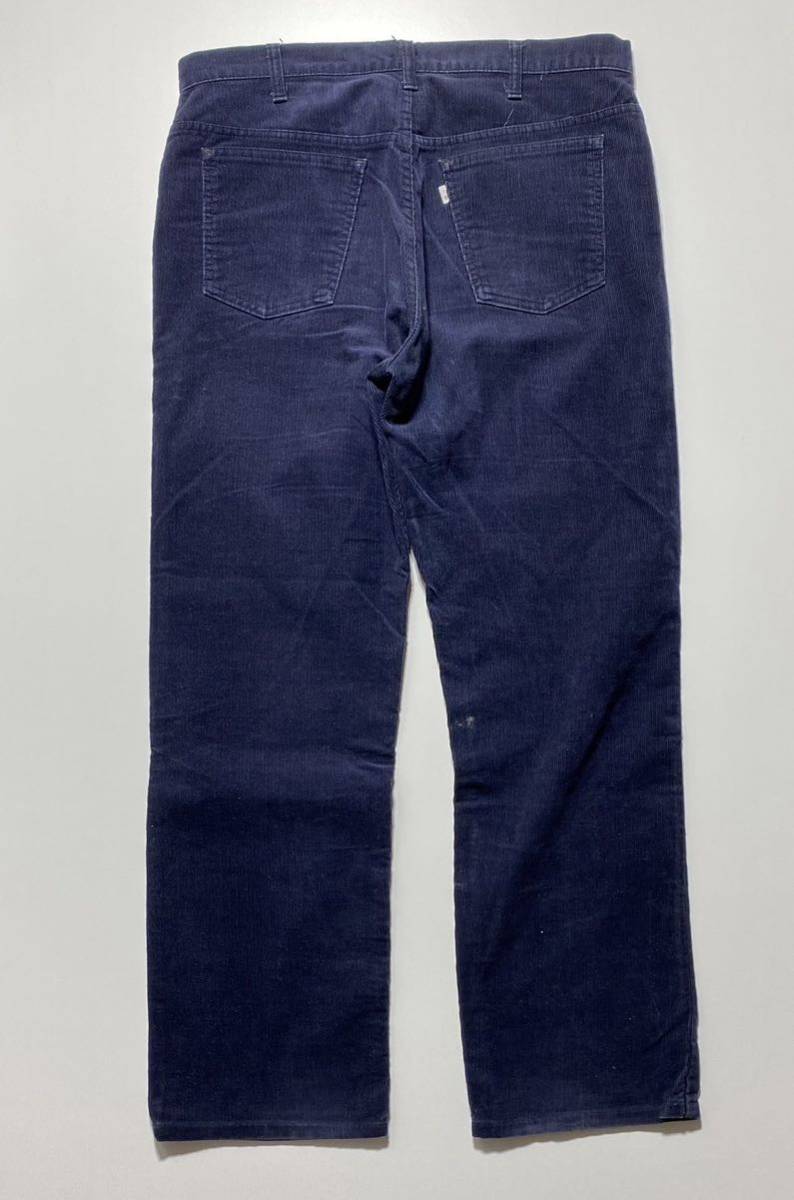 【33/34】80s Vintage Levi's 519-1517 Corduroy Pants 80年代 ヴィンテージ リーバイス 519 コーデュロイ パンツ ネイビー 42TALON G2014_画像3