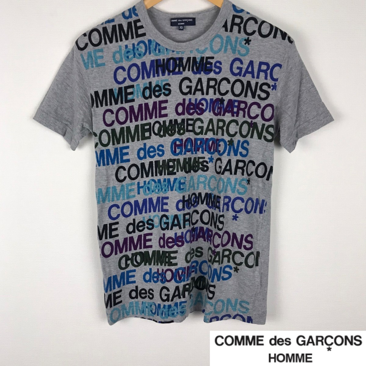 美品 コムデギャルソンオム 半袖Tシャツ グレー サイズXS 返品可能