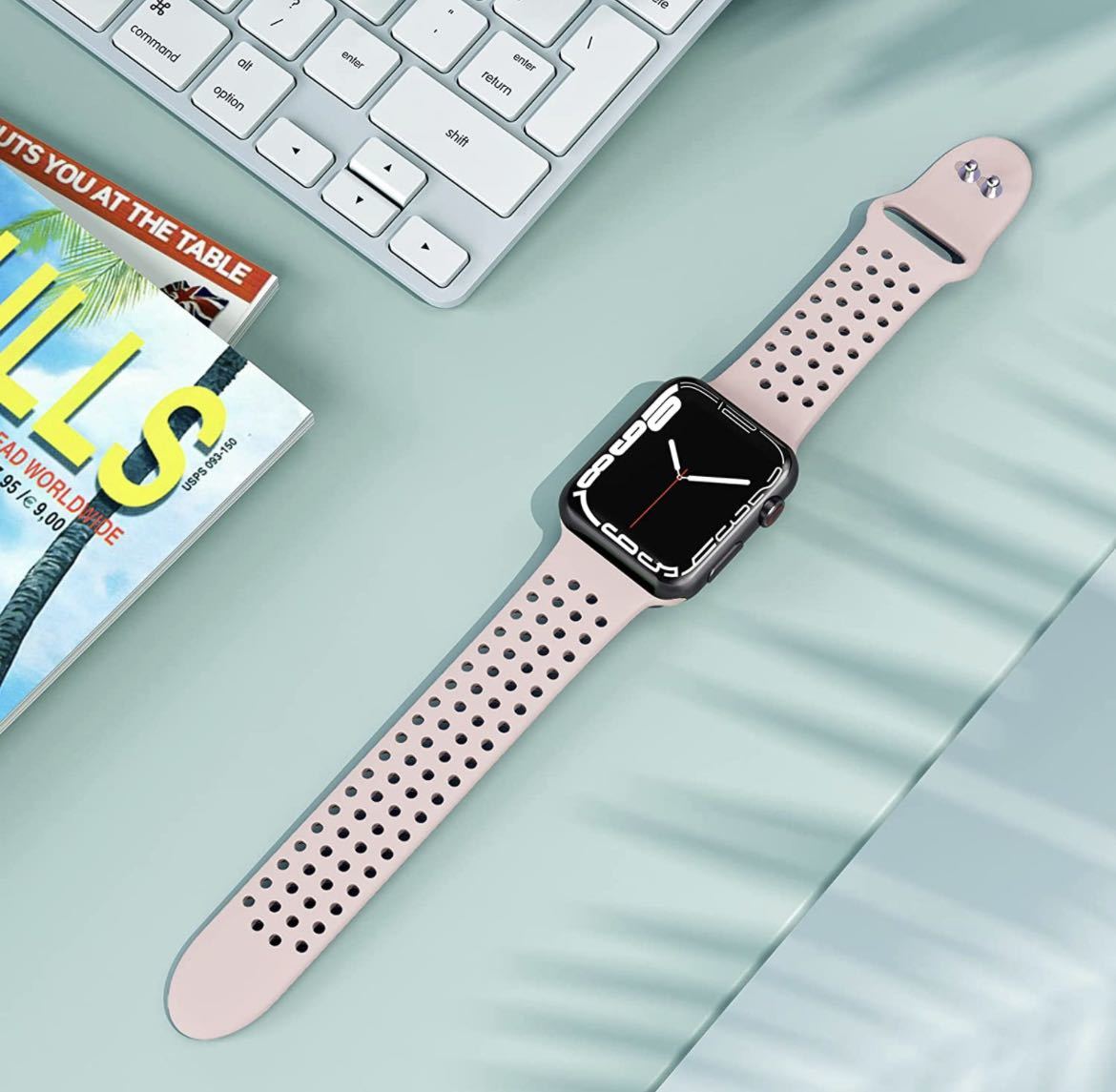Apple watch バンド 49mm 45mm 44mm 42mm アップルウォッチバンド スポーツバンド Apple watch シリコンベルト 4本_画像2
