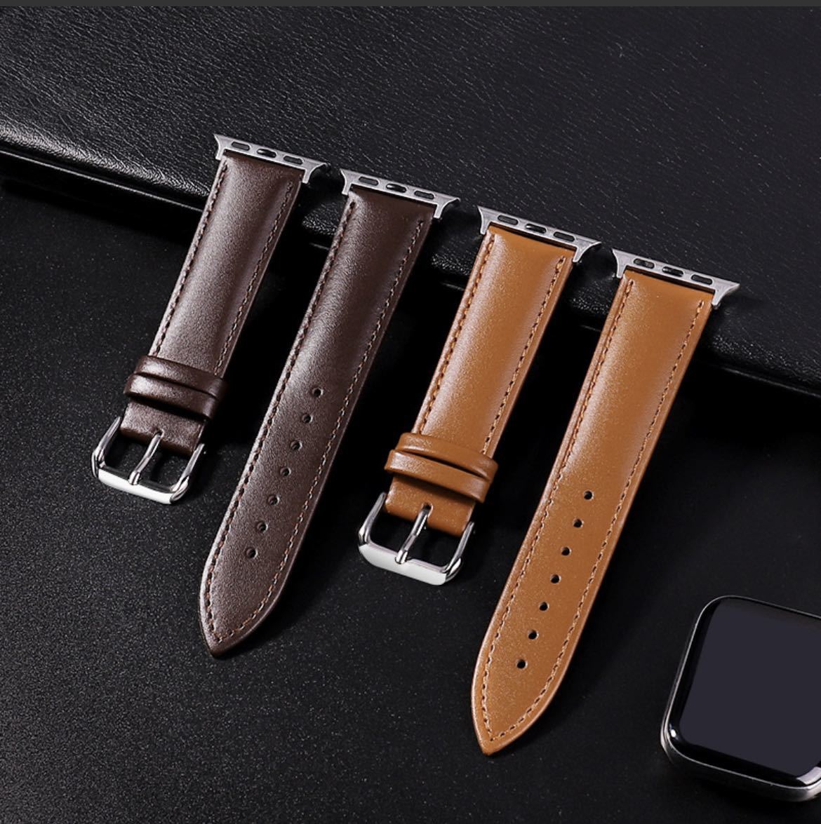 AppleWatch exchange band 42/44/45/49MM Apple watch band Apple Watch clock belt dark brown light brown sale price 2 ps 