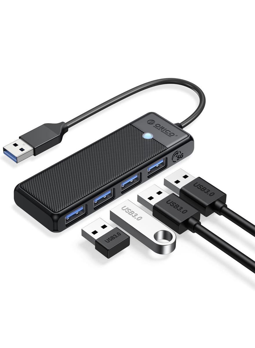 USB3.0 ハブ 4ポートバスパワー コンパクト軽量 5Gbps高速転送 usb hub 拡張ノートPC対応 Windows/Mac OS/Android/Linux/ChromeBook/iPad