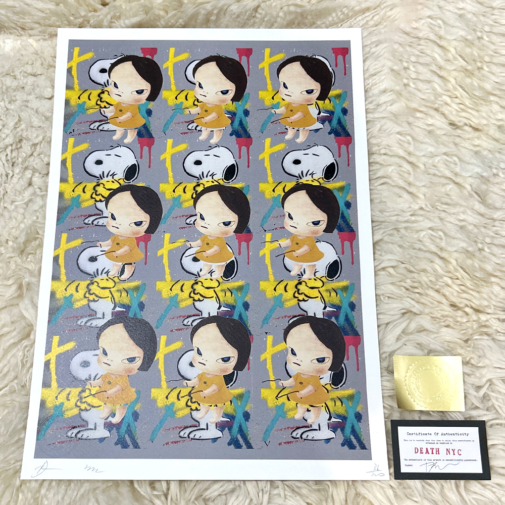 DEATH NYC 世界限定100枚 奈良美智 NARAYOSHITOMO スヌーピー SNOOPY ウッドストック アートポスター KAWS ポップ アート 現代アート