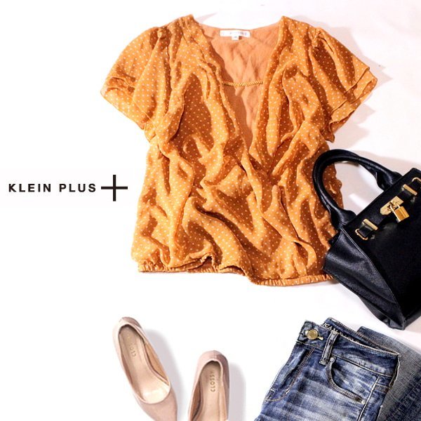 ☆☆ 美品 イトキン (株) KLEIN PLUS+ クランプリュス ☆☆ 大人可愛い シフォン カシュクール カットソー 38号 M 春 夏 23C06_画像1