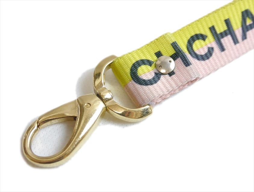  прекрасный товар Chanel ремешок на шею крюк Logo желтый розовый 01P