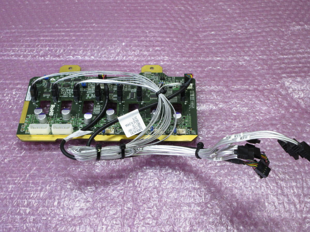 SuperMicro SAS747TQ 8-Ports SAS/SATA 4U Backplane Board ケーブル付き (VT64 Workstation 取り外し品) No.R616_画像1