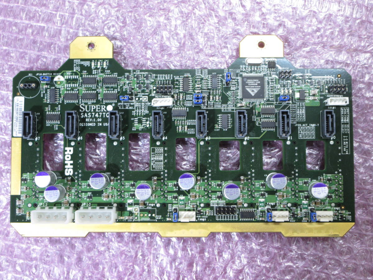 SuperMicro SAS747TQ 8-Ports SAS/SATA 4U Backplane Board ケーブル付き (VT64 Workstation 取り外し品) No.R616_画像2