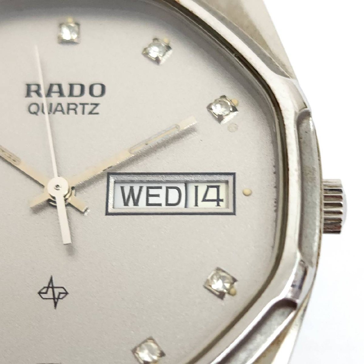 RADO ラドー クォーツ デイデイト 石付き シルバーカラー メンズ