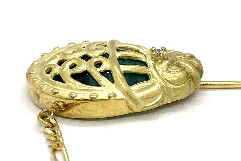 希少!!】 Chalcedony NO.304205 ダイヤモンドブローチ K18
