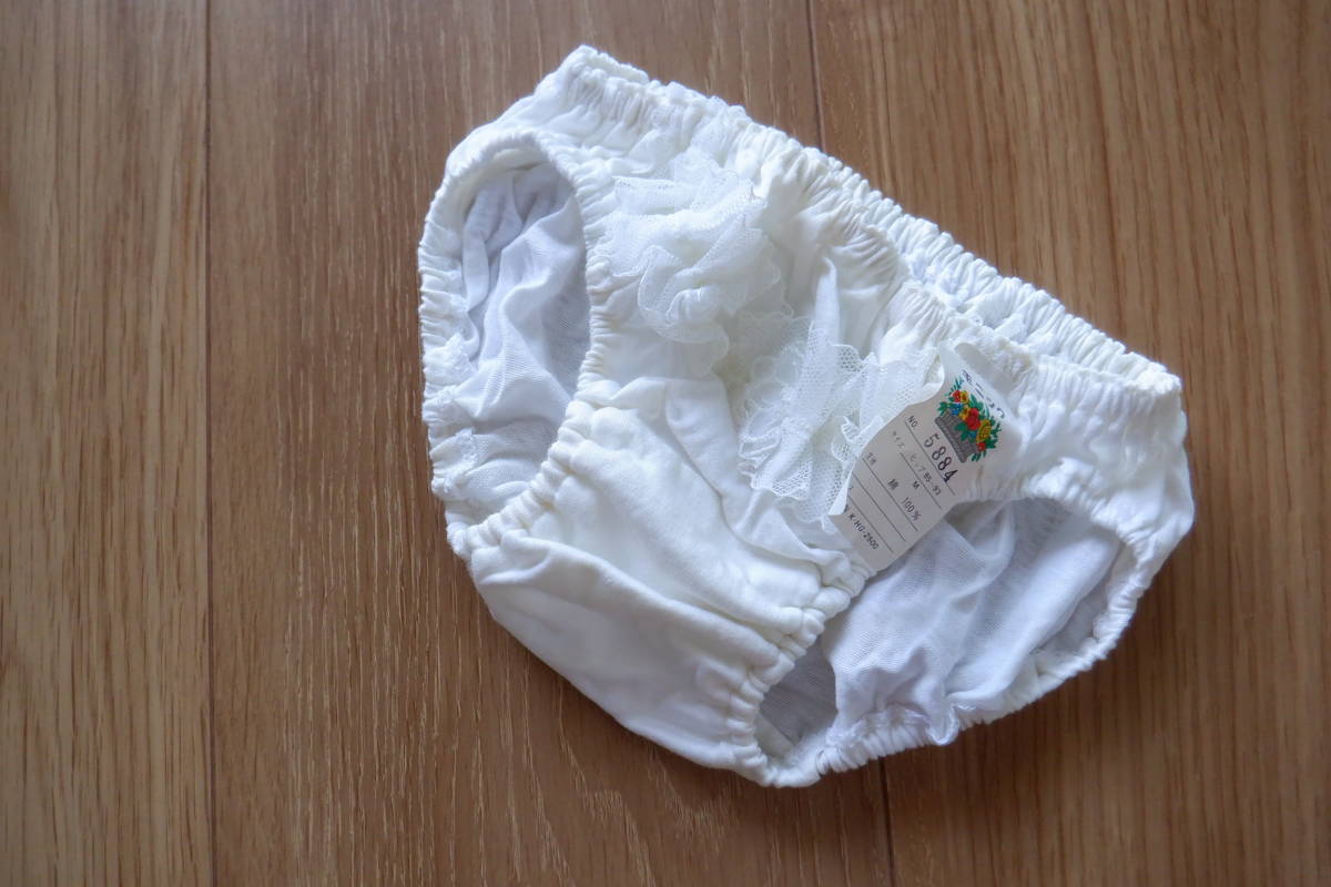 新品☆レトロ モニック フロントレースお花可愛いちびパンツ スキャン