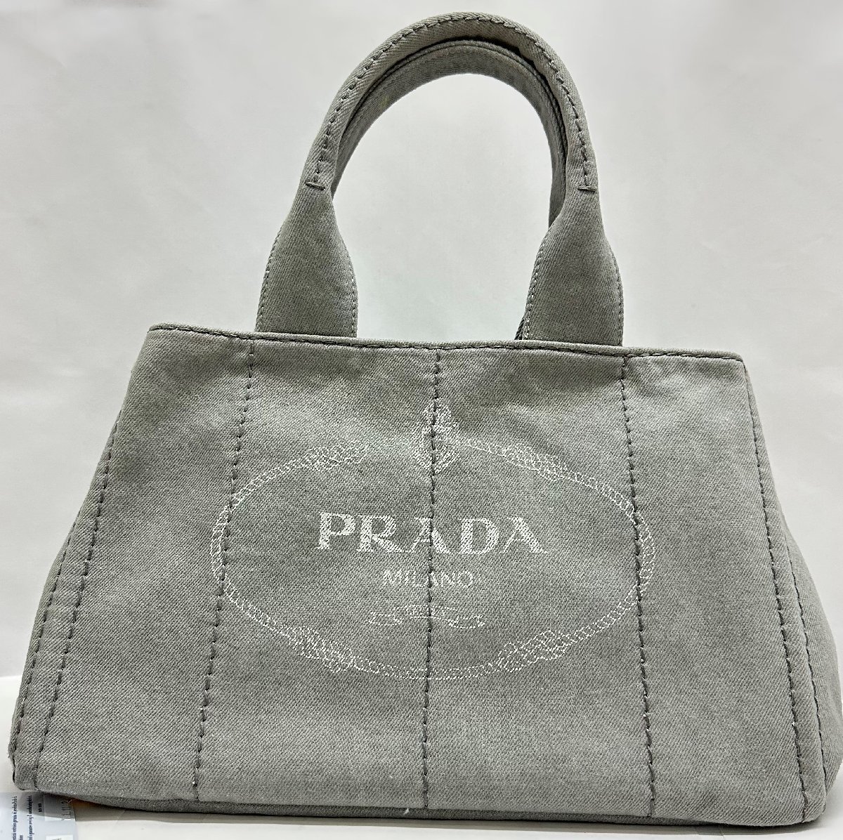 美品】PRADA プラダ カナパ トートバッグ NUBE デニム グレー-