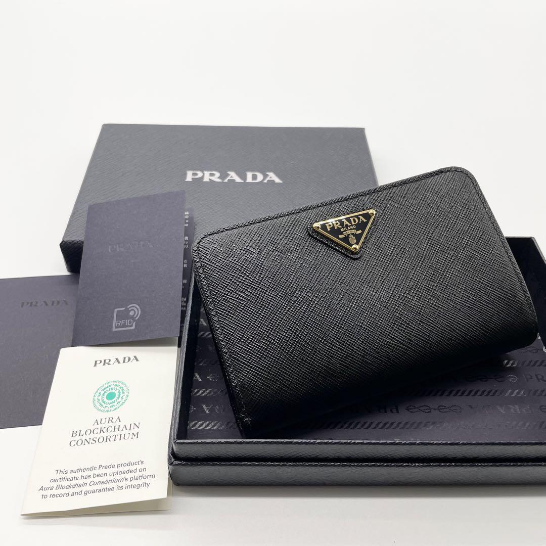 高質 ✨️未使用級✨️RFID✨️PRADA サフィアーノ トライアングル 長財布