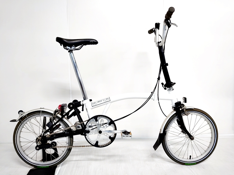 福岡)ブロンプトン BROMPTON M3L 2011年モデル クロモリ 折りたたみ自転車 16インチ ホワイトの画像1