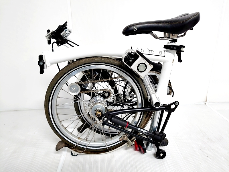 福岡)ブロンプトン BROMPTON M3L 2011年モデル クロモリ 折りたたみ自転車 16インチ ホワイトの画像10