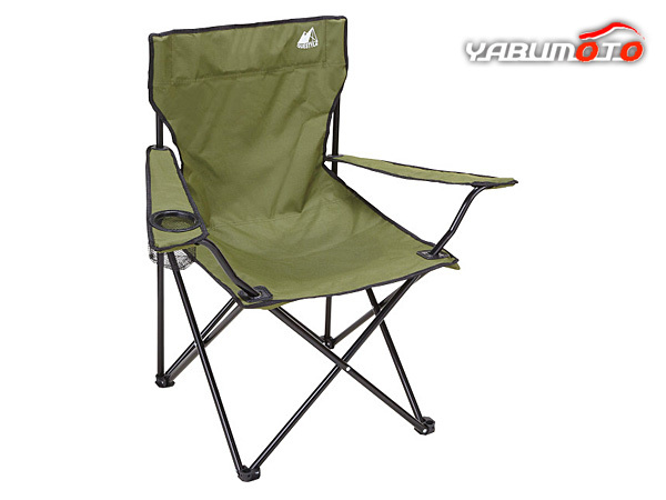 クエスタイル アウトドアチェア O22T002 折りたたみ 椅子 グリーン カップホルダー アウトドア キャンプ カーキ ギフト プレゼント_画像1