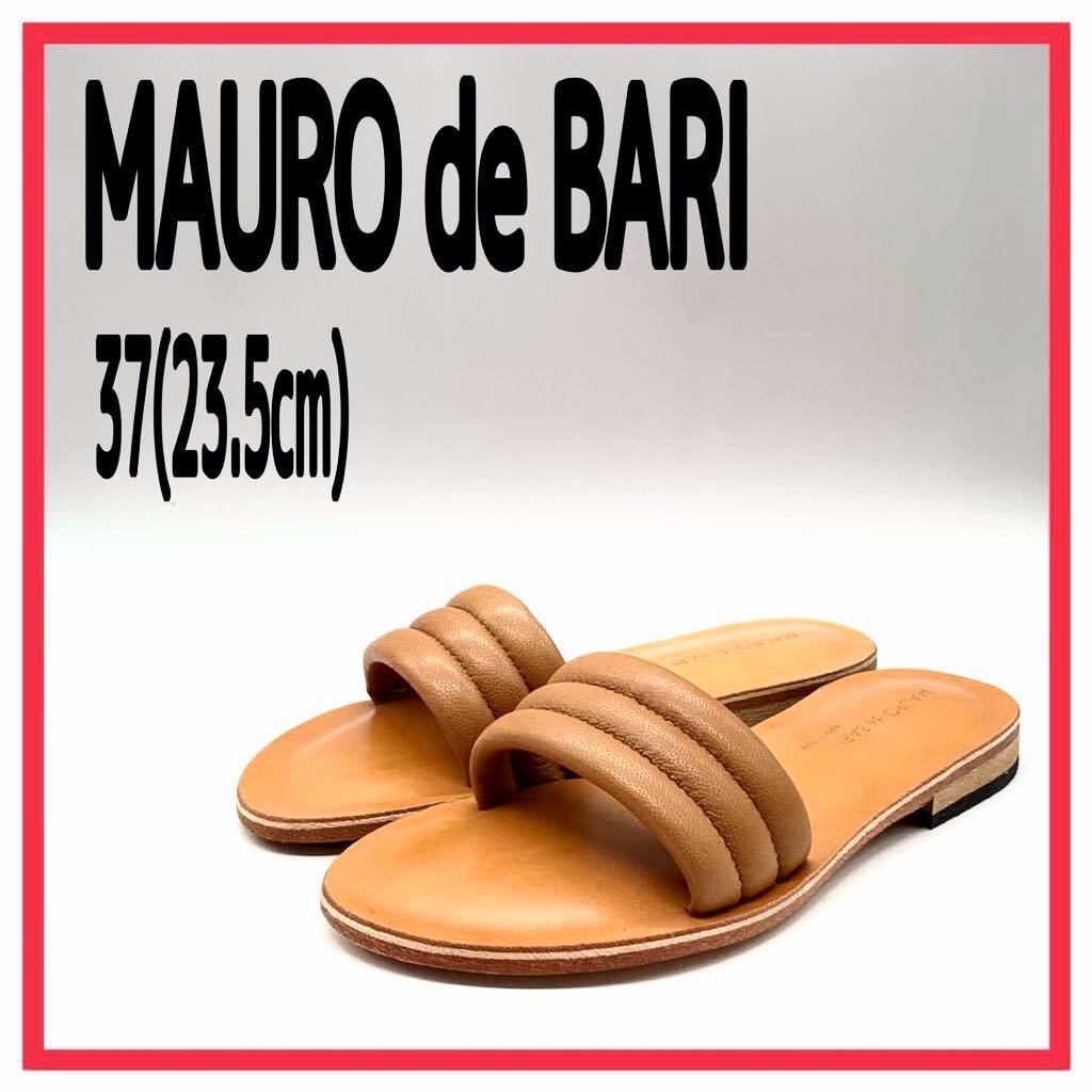 レディース MAURO de BARI (マウロデバーリ) サンダル フラットサンダル シューズ レザー キャメル ブラウン 37 23.5cm イタリア製