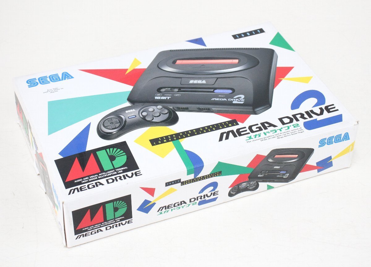 jn□SEGA◇メガドライブ2◇HAA◇コントローラー・説明書・箱