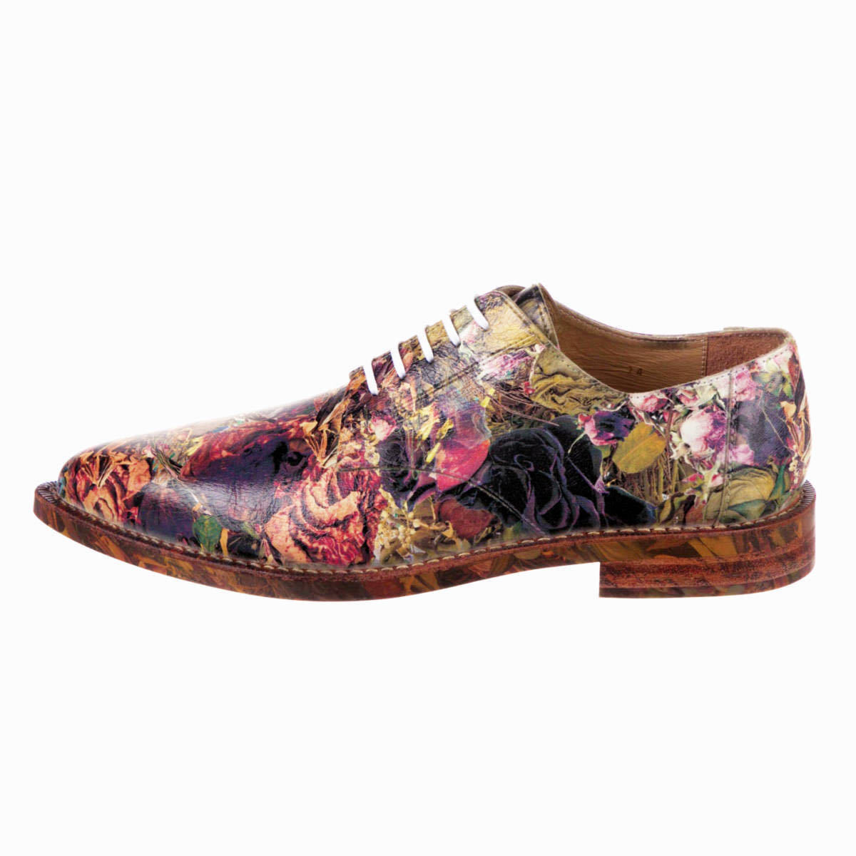  new goods unused floral print art Work paint shoes Comme des Garcons Homme pryusHOMME PLUS 22SS 2022SS Floral Painted Leather Shoes