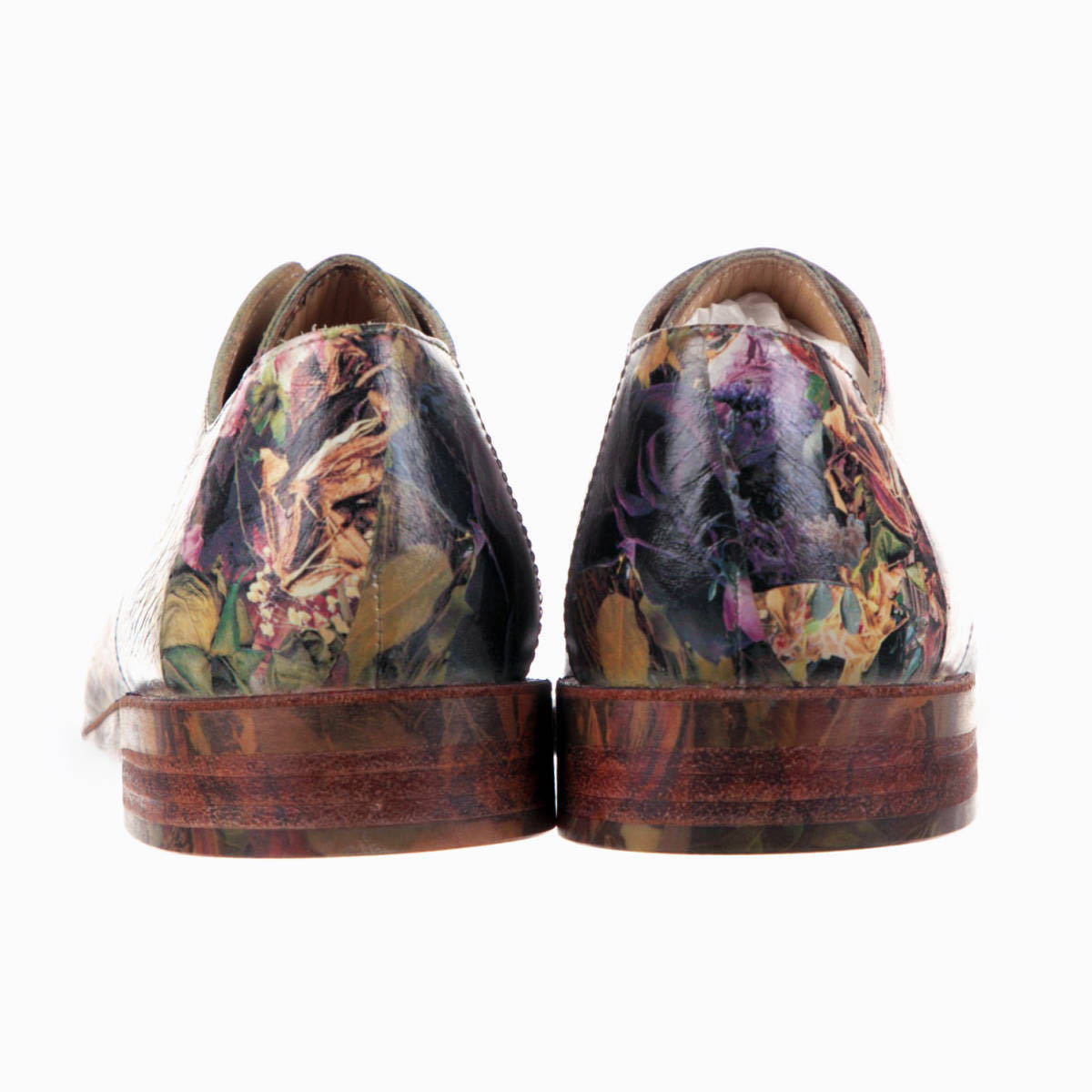  new goods unused floral print art Work paint shoes Comme des Garcons Homme pryusHOMME PLUS 22SS 2022SS Floral Painted Leather Shoes