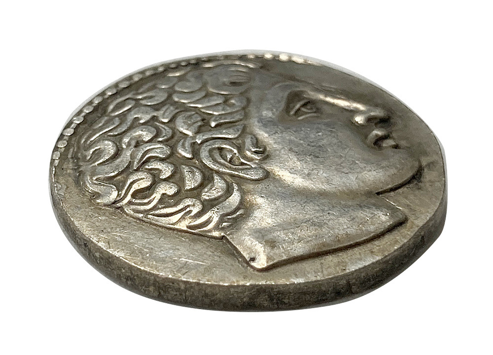 レプリカ 馬 ペロロス アポロ アレス 古代ギリシャ 銀貨 硬貨 コイン 350BC アンティーク キーホルダーペンダントお守りなどに G44_画像3