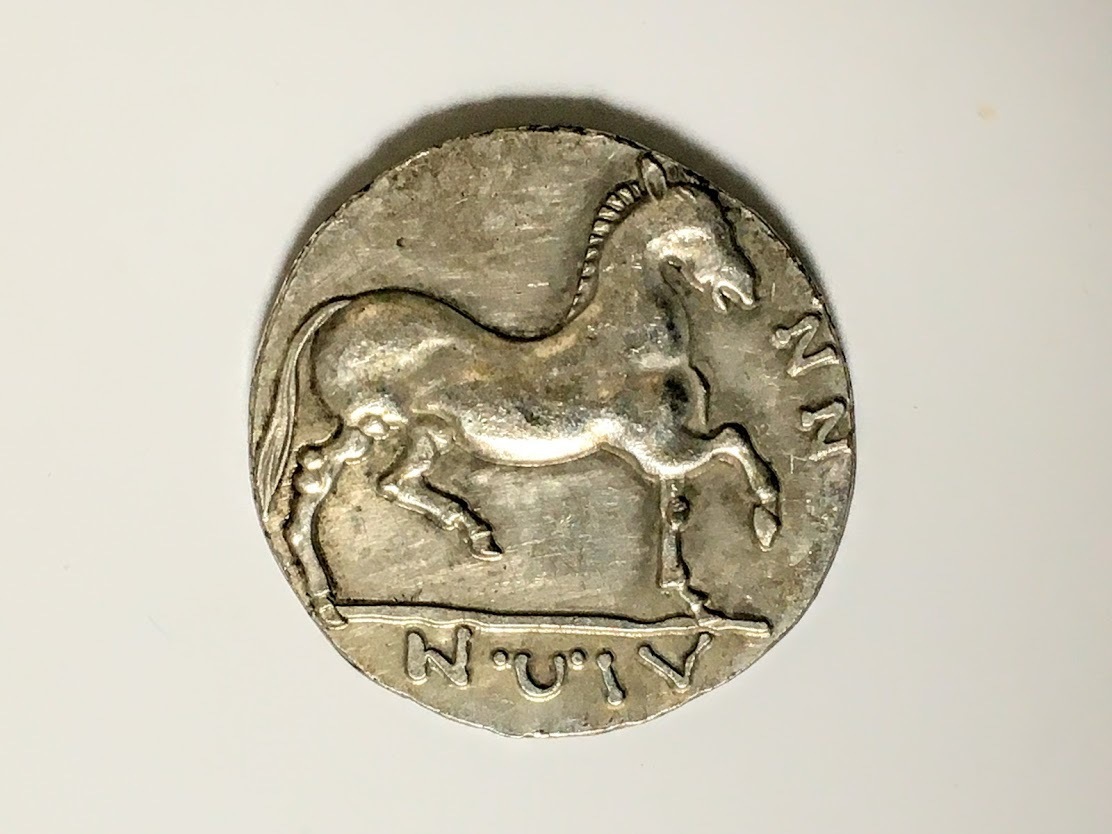 レプリカ 馬 ペロロス アポロ アレス 古代ギリシャ 銀貨 硬貨 コイン 350BC アンティーク キーホルダーペンダントお守りなどに G44_画像2