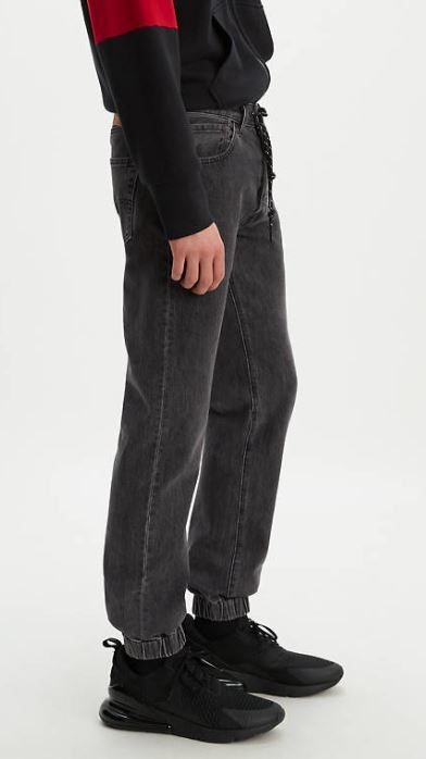 送料無料 W28 L28●定価13200円 Levi's 501 JOGGER リーバイス ジョガーパンツ ウエストコード 807460001 黒 ストレッチ デニム ジーパン_画像4