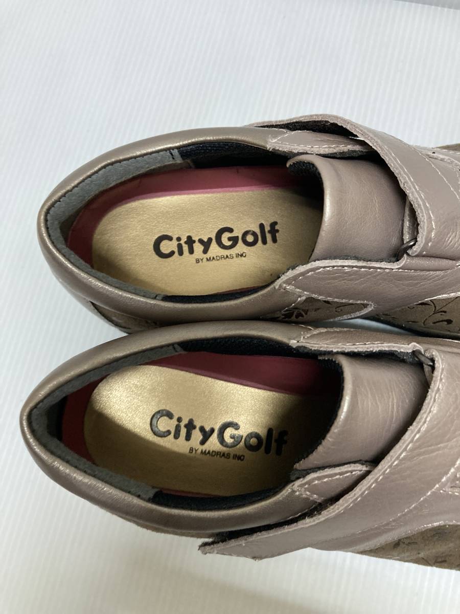 お買い得！madras　city　golf　マジックテープ式カジュアル靴　GFL3230　OAK　24.5㎝　幅EEEE　ゆったり設計　おしゃれな字模様_画像9