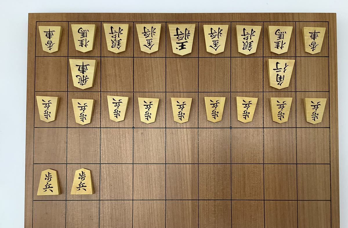 K 【 将棋 将棋駒 】月山作 淇洲書 彫駒 / 駒箱・駒袋付 / きれいなお