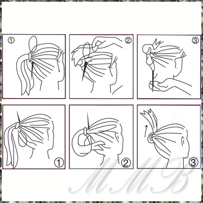 [Hair] ポニーテール ループ スタイリング ツール スティック ヘア アレンジ 編込み いろいろ 使える 便利 グッズ 大小 2本セット_画像6