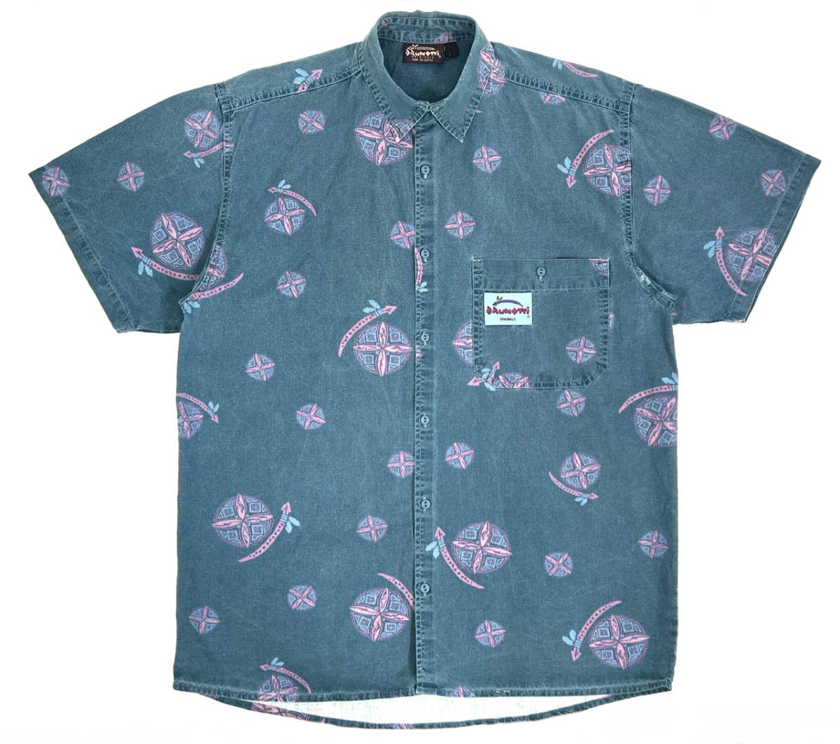 1990s BRUNOTTI Board shirts L Navy オールド コットン半袖シャツ ブルノッティ ネイビー サーフィン サーフ
