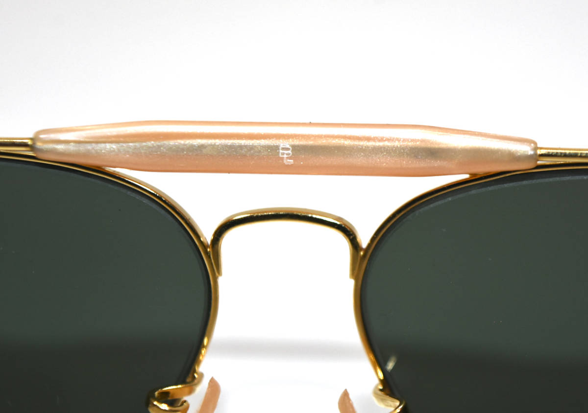 美品 1970s B&L Ray-Ban OUTDOORSMAN MADE IN USA Gold ヴィンテージレイバン ボシュロム アウトドアーズマン ケース付 バイクツーリング_画像6