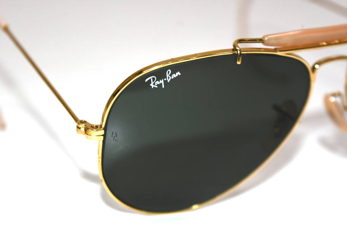 美品 1970s B&L Ray-Ban OUTDOORSMAN MADE IN USA Gold ヴィンテージレイバン ボシュロム アウトドアーズマン ケース付 バイクツーリング_画像4