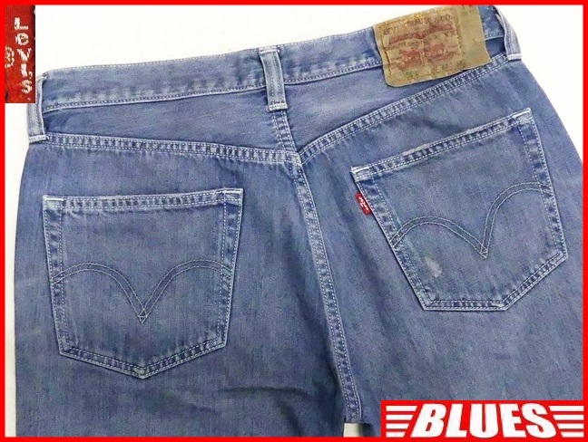 即決★リーバイス501★W34 ハードダメージ加工 ジーンズ Levis メンズ パッチワーク ボトムス デニム ビンテージ加工 鬼ヒゲ 髭 ひげ_画像1