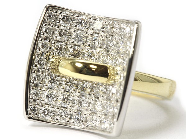豪華 1.20ct ダイヤモンド リング K18/Pt900 9.5号 K18 イエローゴールド プラチナ 指輪 91229