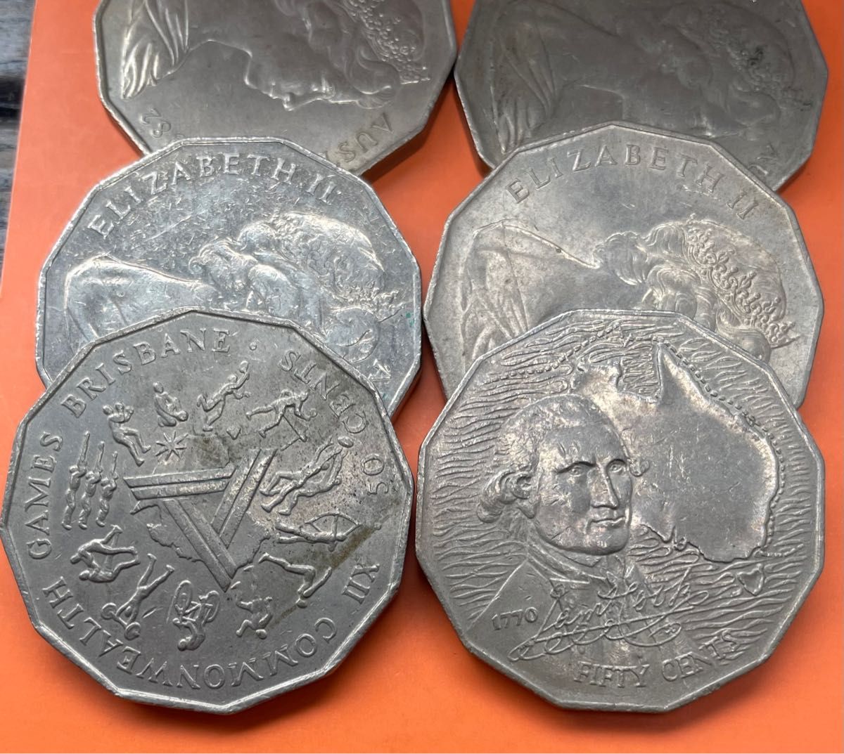 オーストラリア50セントコイン 6枚セット - 旧貨幣