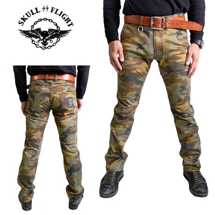 W31 SKULL FLIGHT SS PANTS ストレート Type6 カモフラージュ ボトム アーミー 迷彩柄 伸縮性 耐久性 立体裁断 _画像1