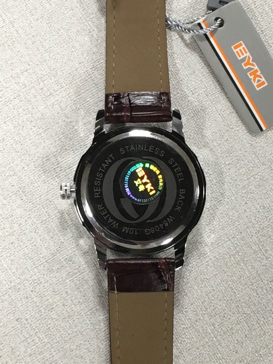腕時計 メンズレディース EYKI オフホワイト レザーベルト 輸入品 未使用